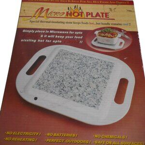 NIB Micro Hot Plate Thermal insulating Stone Keeps Food Hot Handles Stay Cool #1